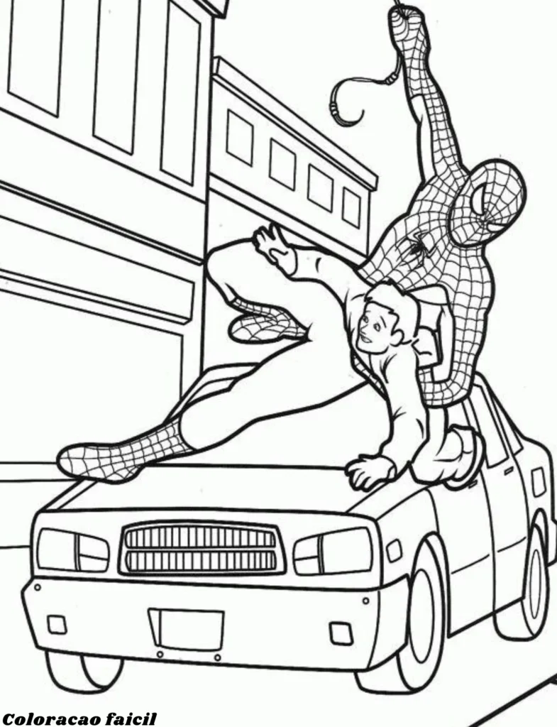 desenho para colorir do homem aranha