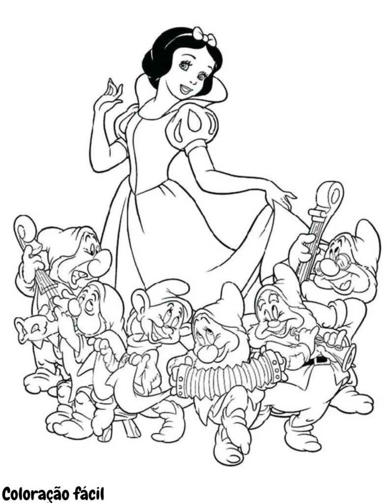 desenhos para colorir branca de neve