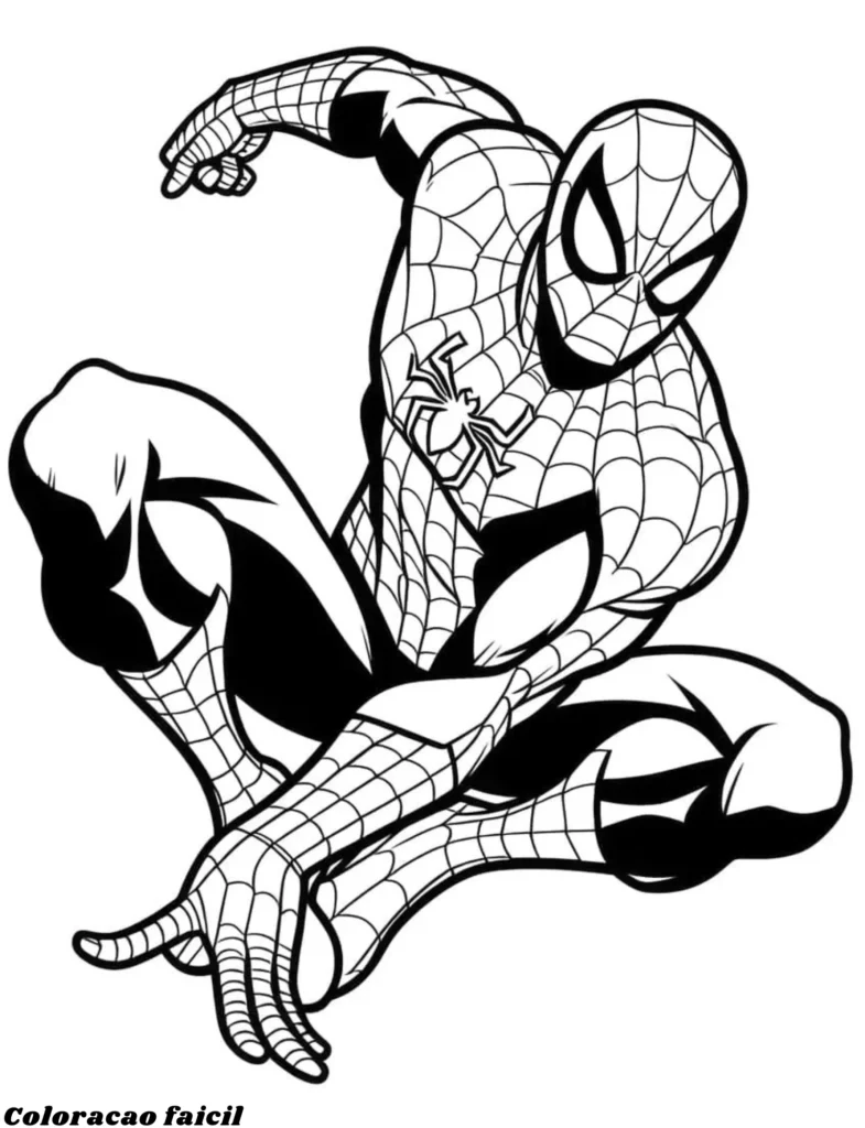 desenho para imprimir do homem aranha