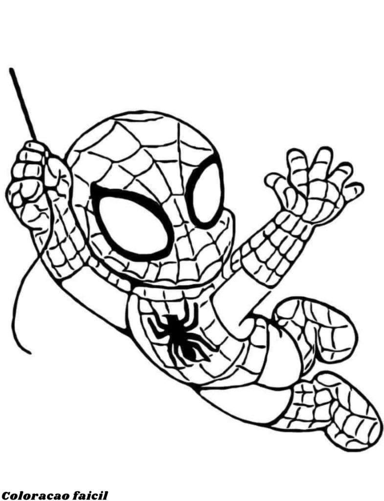 desenho para pintar do homem aranha