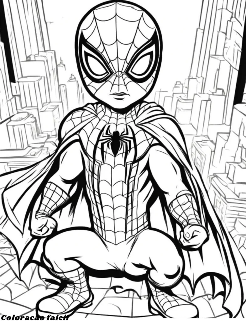 desenho pintar homem aranha