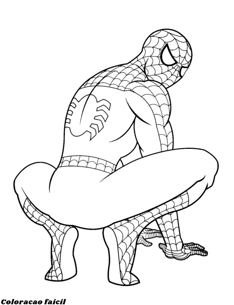 desenho para pintar homem aranha