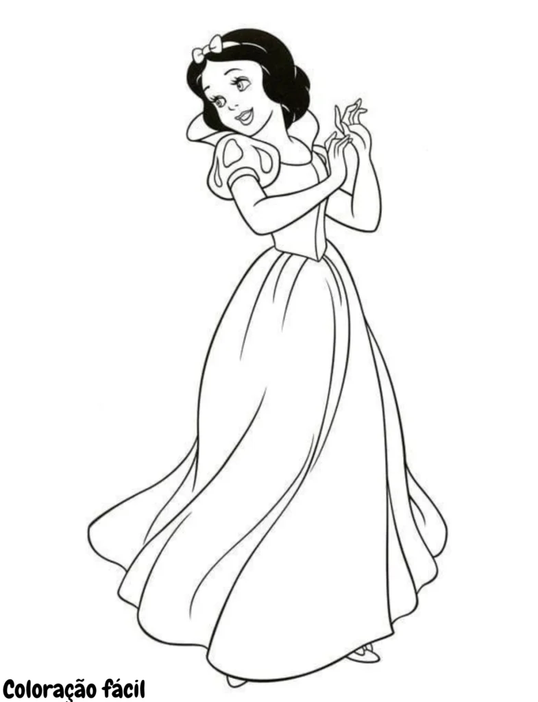 desenho da branca de neve para colorir