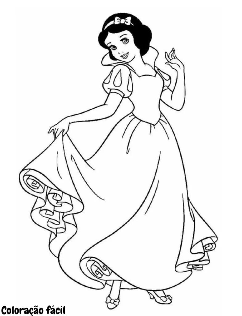 desenho para colorir da branca de neve