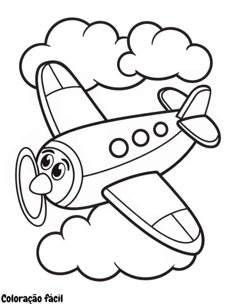 desenho de avião para colorir e imprimir
