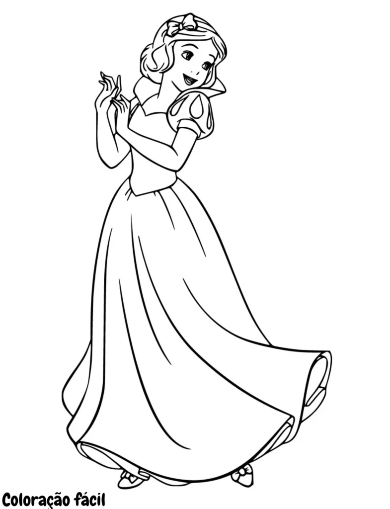 desenho para colorir da branca de neve