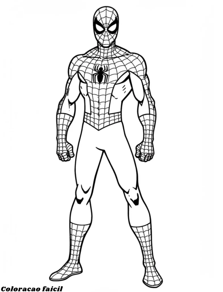 desenho de pintar do homem aranha
