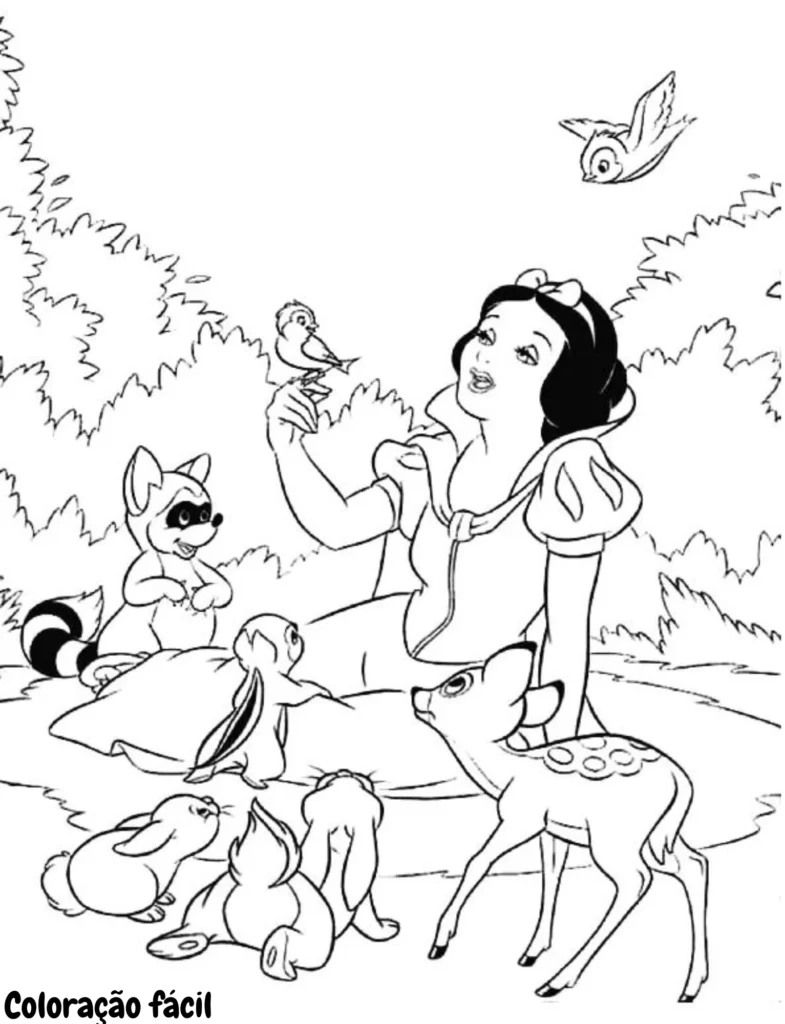 branca de neve desenho para colorir